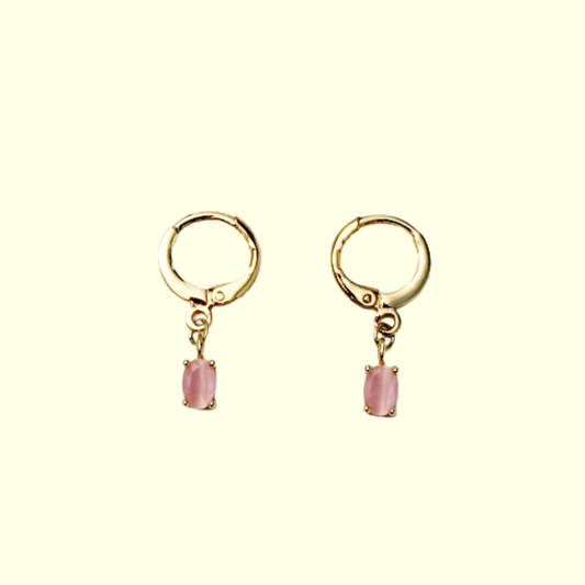Small Pink Drop Earrings